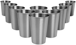 CAMBUY Stainless Steel Cups 18 oz Unbreakable and Reusable Drinking Cups Eco-Friendly Healthy Tumbler Set for Milk Juice and Water Dishwasher Safe (10 Pcs)