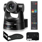 FoMaKo NDI PTZ Camera, 20X-NDI Full HD 1080P@60fps Live Streaming PTZ Camera for Church and Live Production, Simultaneous HDMI 3G-SDI IP Broadcast Camera POE, Compatible with vMix OBS (KN20A Black)