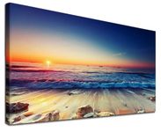 5D Diamond Painting Kits for Adults DIY Large Beach Sunrise Full Round Drill (35.5x15.7inch) Crystal Rhinestone Embroidery Pictures Arts Paint by Number Kits Diamond Painting Kits for Home Wall Decor