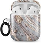 Burga Airpod Hardcase Compatible with Apple Airpods 2 & 1 Charging Case, Grey & Gold Shades Marble Nude Natural Brown Sand Cute for Girls, Protective Hard Plastic Case