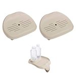 Intex PureSpa Removable Slip-Resistant Hot Tub Spa Seat (2 Pack) & Cup Holder/Refreshment Tray Accessory