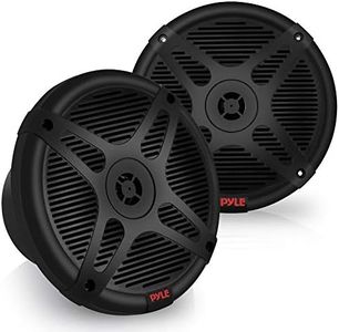 Pyle 6.5 Inch Marine Speakers - Coaxial 2-Way Waterproof Component Speaker Pair | Audio Stereo Sound System with Wireless RF Streaming Support | 6.5" In., 600 Watt - Pyle PLMRF65SB