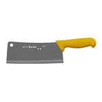 Starrett Professional Stainless Steel Chefs Kitchen Cleaver Knives - Wide Rectangular Profile - 8-inch (200mm) - Yellow Handle