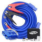 TOPDC 1 Gauge 30 Feet Jumper Cables with UL-Listed Clamps, Quick Connect Plug for Car, SUV Trucks Battery, with Permanent Installation Kit and Carry Bag