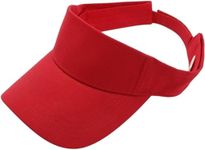 Amazon Brand - Nora Nico Unisex Cotton Stylish Adjustable Sun Visor, Sun UV Protection Cap-Red