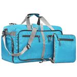 FATMUG Foldable Duffel Luggage Bag For Travel, Packing And Storage - Men And Women - (60 L, Sky Blue, Polyester, 28 Cm, Duffle Bags)