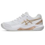 ASICS Women's Gel-Dedicate 8 Pickleball Pickleball Shoes,11,White/Champagne