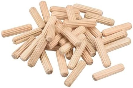 uxcell Wooden Dowel Pins 36pcs 6x25mm(1/4"x1") Fluted Beveled Ends Wood Dowel Pegs Kiln Dried Hardwood for Woodworking Furniture Shelf