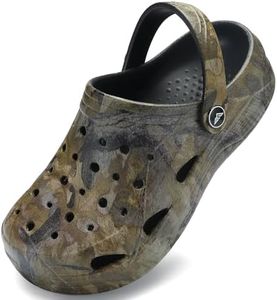 Tormigo Boys Girls Comfortable Garden Clogs | Slip-On Mules Slides Sandals Beach Slipper for Little/Big Kid | Size 2 Camo Khaki