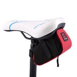 Cycling Frame Pannier Cell Phone Bag, Saddle Cycling Seat Bag Tail Pouch Package Under seat Storage Bag Rack Mountain Road Bicycle Pack Double Pouch Mount Phone Bags for Smartphone(Red)