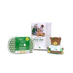 Mini First Aid Essentials Bundle – Mini First Aid Kit (74 Items) Kids First Aid Kit for Travel, Home, Office & Camping - Teddy Hot & Cold Gel Pack & Paediatric First Aid Made Easy Book