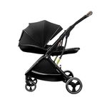 StarAndDaisy Premium Max Baby Stroller with Five-Point Seat Belt & Anti-Shock Absorbers (Max Black)