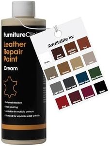 Furniture Clinic Leather Repair Paint | 2-in-1 Seal and Color | Use on Scratches, Tears, and Holes in Car Seats, Furniture | Quick and Easy Leather Repair Kit for Furniture (Cream, 500ml / 17oz)