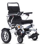 Broobey Portable Electric Wheelchairs for Adults Lightweight Electric Electric Motorised Foldable Electric Wheelchair 2 * 10Ah Li-Battery Support 150 kg, Long Range 30Km