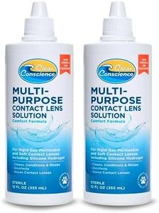 Cruelty-Free Contact Lens Solution 12oz - Multi Purpose Contact Solution & Contact Lens Cleaner - Eye Contact Solution, Sterile Isotonic Contact Lenses Solution by Clear Conscience (2 Pack)