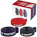 TEKNIFIT Set of 3 Pull Up Resistance Bands - Full Body Workout and Home Fitness Solution - Red, Black & Purple Power Bands