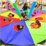 Toy Park Rainbow Parachute with Holes, Nursery School Whack-a-Mole Game, Kids Agility Training Teamwork Parachute Whack-a-mole Activity (Size : 3.5m/11.5ft)