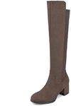 DREAM PAIRS Women's Khaki Knee High Stretchy Fashion Faux Fur Lining Boots Size 6 M US Jennifer-3