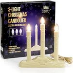 Holiday Joy - 3 Light Candle Candoliers Extra Bulbs - Great Electric Window Candle Lamp and Christmas Decorations (3 Lights)