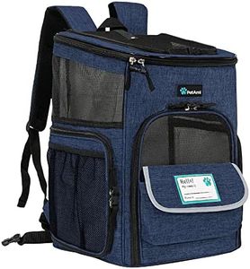 PetAmi Pet Carrier Backpack for Small Cats, Dogs, Puppies | Airline Approved | Ventilated, 4 Way Entry, Safety and Soft Cushion Back Support | Collapsible for Travel, Hiking, Outdoor (Navy)