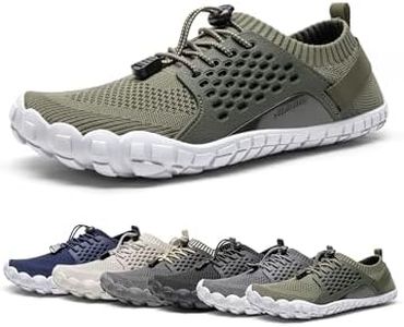 NORTIV 8 Men's Water Shoes Lightweight Quick Dry Barefoot Aqua Shoes Army/Green Size 10.5 US TREKMAN-2