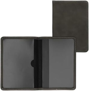 kwmobile Registration and Insurance Holder - Car Document Holder for Vehicle Documents and Cards - Faux Nubuck Leather - Dark Grey