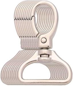 BIKICOCO 1'' Swivel Trigger Lever Snap Hook Lobster Claw Clasp Spring Loaded Clip, Bow-Shape-Ring Ended, Silver - Pack of 10