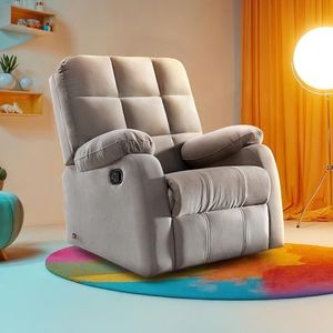 Sleepyhead RX5 Designed by Duroflex - Single Seater Fabric Manual Recliner with Durable Spring Support | Stylish Upholstery | Snug Fit for Luxurious Comfort (Steel Grey)