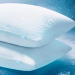 Niagara Set of 2 Cooling Pillow Cases Standard Size, CoolSpan™ Technology Q-Max 0.4 Cooling Pillowcases for Hot Sleepers, Hidden Zipper Pillow Covers, Soft, Anti-Static (20x26'') - White