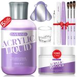 Saviland Acrylic Nail Kit - 120g Clear Acrylic Powder and Liquid Set, 150ml Acrylic Liquid With Acrylic Brushes, Monomer For Acrylic Nails Extension & Carving, Manicure Tools Nail Kit Home Salon