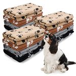 12 Pieces 39 x 28 Inch Pet Blankets with Paw Print Dog Cat Soft Fleece Blanket Sleep Mat Pad Bed Cover for Kitten Puppy and Other Small Animals (4 Colors)