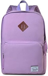 Backpack for Girls, VASCHY Classic School Backpack Unisex Kids Casual Daypack Lightweight Water Resistant School Bag Men Women Work Travel Camping Purple