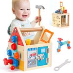 XIAPIA Kids Tool Set Wooden Toys Gifts for 3 4 5 Year Old Boys Girls 33PCS Role Play Educational Construction Toys Toddler Tool Box Kids Ages 2 3 4 5 6