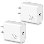 30W USB C Charger Block, 2-Pack 30Watt Super Fast USB-C Power Adapter Wall Charging Plug Cube for iPhone 16/15/14/13/12/11/Pro Max, Google Pixel 9/8/7/6, iPad, MacBook Air, Samsung Galaxy S24/S23