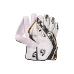 SG Leather Savage Wicket Keeping Gloves Adult, Cricket (White)