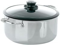 Frieling Black Cube Quick Release Nonstick Stockpot with Lid, 11" Stainless