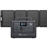 BLUETTI Solar Generator EB70 with PV120S Solar Panel Included, 716Wh Portable Power Station w/ 2 230V/1000W AC Outlets, LiFePO4 Battery Pack for Outdoor Camping, Road Trip, Power Outage