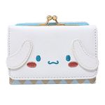 Honbay Fashion Cute Cartoon Wallet, Small Wallet, Women Ladies Short Wallet, PU Leather Tri-fold Wallet, Money Bag, Coin Cash Cards Pouch Purse, Kiss Lock Change Purse Clutch Purse, Blue, White,