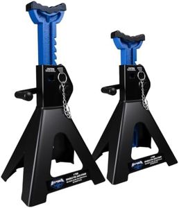 Jack Stands 6 Ton with Double Locking, 12000 lb Capacity, Heavy Duty Car Jack Stands with Rubber Pads, Adjustable for Lifting SUV, Pickup Truck Garage, 1 Pair Blue and Black
