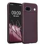 kwmobile Case Compatible with Google Pixel 8a Case -Soft TPU Back Phone Cover - with Metallic Look - Metallic Berry