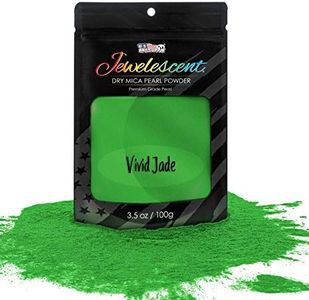 U.S. Art Supply Jewelescent Vivid Jade Mica Pearl Powder Pigment, 3.5 oz (100g) Sealed Pouch - Cosmetic Grade, Metallic Color Dye - Paint, Epoxy, Resin, Soap, Slime Making, Makeup, Art