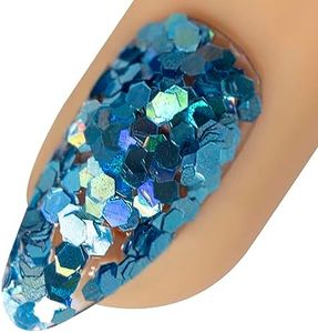 Young Nails Art Glitters - Premium Loose Nail Glitter Powder for Acrylic Nails & Gel Nails, Nail Sequins, Nail Sparkles, Nail Art Powder, Fine & Chunky Glitter, Durable, Piano Duel, 1 oz