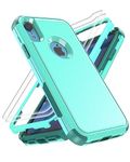 YmhxcY for iPhone XR Case iPhone XR Phone Case with [2 Pcs] EPU Flexible Screen Protectors,[Shockproof] [Dropproof] Protection Cover for Apple iPhone XR 6.1"-Blue/Green