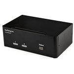 StarTech.com 2-Port DisplayPort KVM Switch - Dual-Monitor - 4K 60 - with Audio & USB Peripheral Support - DP 1.2 - USB Hub , TAA (SV231DPDDUA2)