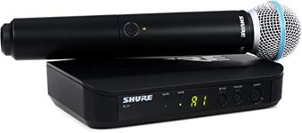 Shure BLX24/B58 UHF Wireless Microphone System - Perfect for Church, Karaoke, Vocals - 14-Hour Battery Life, 100m Range | Includes BETA 58A Handheld Vocal Mic, Single Channel Receiver | H10 Band