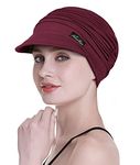 Novelty Headwear for Chemo Women Holiday Turbans for Travel Shopping Cap for Hair Loss Burgundy