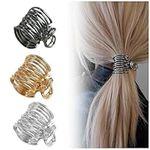 3 PCS Ponytail Clip,Ponytail Cuff Claw Clips for Thick Hair,Lazy Birds Nest Plate Magic Hairpin,Metal Medium Hair Clip,Ultra-Thin HighPonytail Holders for Girlfriends,Wives,Moms,Daughters