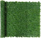 Artificial Ivy Privacy Fence Screen, 120x40 Inch Artificial Faux Ivy Hedge, Expandable Faux Privacy Fence with 80 pcs Zip Ties Decoration for Outdoor Garden,Color Printing Turtle Back Pattern Leaf ﻿