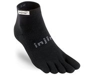 Injinji Men's Run Original Weight Mini Crew Toe Socks, Black, Large