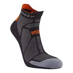 Hilly Unisex Marathon Fresh - Socklet Min Cushioning, Running Sock, Black/Orange, L UK